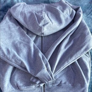 Gray Zip-Up Brandy Melville Hoodie